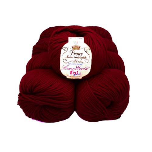 Set mit 10 Knäueln Merinowolle, je 50 g, 100 % Merinowolle, weich, einlaufsicher, Nadelstärke 4,5-5, Häkelnadel 5,5-6 (6) von Laneworld