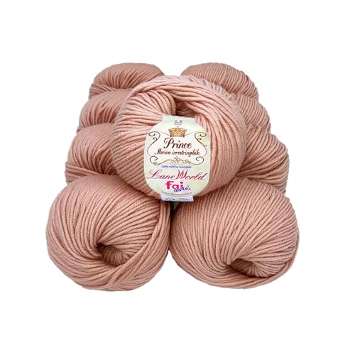 Set mit 10 Knäueln Merinowolle, je 50 g, 100 % Merinowolle, weich, einlaufsicher, Nadelstärke 4,5-5, Häkelnadel 5,5-6 (70) von Laneworld