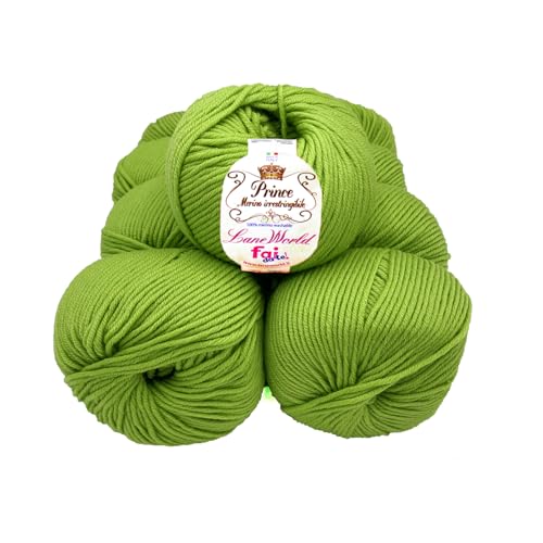 Set mit 10 Knäueln Merinowolle, je 50 g, 100 % Merinowolle, weich, einlaufsicher, Nadelstärke 4,5-5, Häkelnadel 5,5-6 (75) von Laneworld
