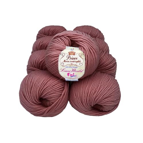 Set mit 10 Knäueln Merinowolle, je 50 g, 100 % Merinowolle, weich, einlaufsicher, Nadelstärke 4,5-5, Häkelnadel 5,5-6 (77) von Laneworld