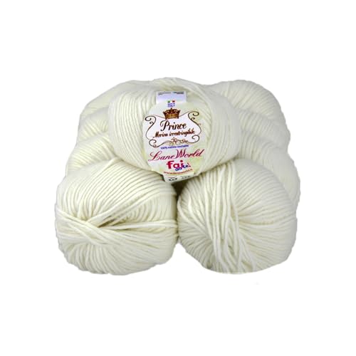 Set mit 10 Knäueln Merinowolle, je 50 g, 100 % Merinowolle, weich, einlaufsicher, Nadelstärke 4,5-5, Häkelnadel 5,5-6 (8) von Laneworld