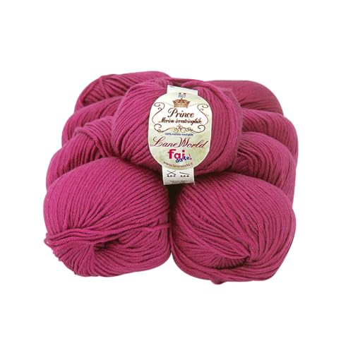 Set mit 10 Knäueln Merinowolle, je 50 g, 100 % Merinowolle, weich, einlaufsicher, Nadelstärke 4,5-5, Häkelnadel 5,5-6 (80) von Laneworld