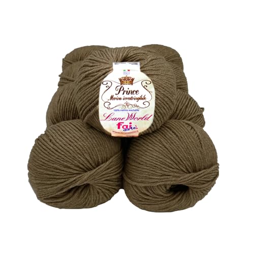 Set mit 10 Knäueln Merinowolle, je 50 g, 100 % Merinowolle, weich, einlaufsicher, Nadelstärke 4,5-5, Häkelnadel 5,5-6 (84 m) von Laneworld
