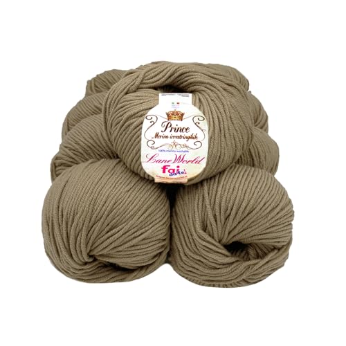 Set mit 10 Knäueln Merinowolle, je 50 g, 100 % Merinowolle, weich, einlaufsicher, Nadelstärke 4,5-5, Häkelnadel 5,5-6 (87) von Laneworld