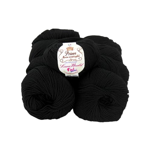 Set mit 10 Knäueln Merinowolle, je 50 g, 100 % Merinowolle, weich, einlaufsicher, Nadelstärke 4,5-5, Häkelnadel 5,5-6 (90) von Laneworld