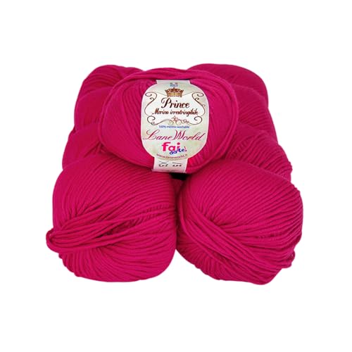 Set mit 10 Wollknäueln Prince Merino, je 50 g, 100 % Merinowolle, weich, einlaufsicher, Nadelstärke 4,5-5, Häkelnadel 5,5-6 (102) von Laneworld