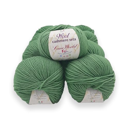 Set mit 5 Knäueln Wool Cashmere Seide - je 50 Gramm reine Merinowolle, Kaschmir und Seide, weich und glänzend (WCS101) von Laneworld