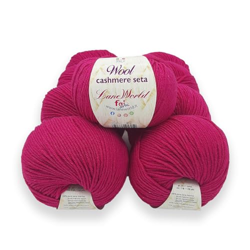 Set mit 5 Knäueln Wool Cashmere Seide - je 50 Gramm reine Merinowolle, Kaschmir und Seide, weich und glänzend (WCS102) von Laneworld
