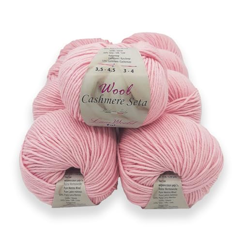 Set mit 5 Knäueln Wool Cashmere Seide - je 50 Gramm reine Merinowolle, Kaschmir und Seide, weich und glänzend (WCS14) von Laneworld