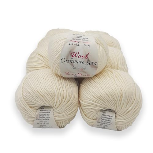 Set mit 5 Knäueln Wool Cashmere Seide – je 50 Gramm reine Merinowolle, Kaschmir und Seide, weich und glänzend (WCS2) von Laneworld