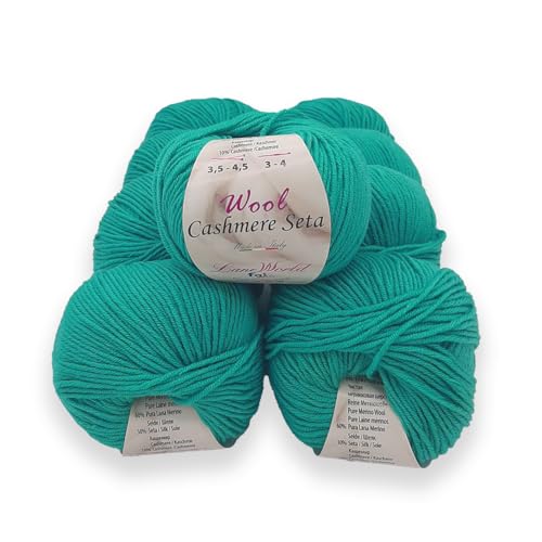 Set mit 5 Knäueln Wool Cashmere Seide – je 50 Gramm reine Merinowolle, Kaschmir und Seide, weich und glänzend (WCS25) von Laneworld
