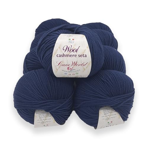 Set mit 5 Knäueln Wool Cashmere Seide – je 50 Gramm reine Merinowolle, Kaschmir und Seide, weich und glänzend (WCS4) von Laneworld
