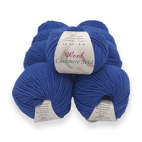 Set mit 5 Knäueln Wool Cashmere Seide – je 50 Gramm reine Merinowolle, Kaschmir und Seide, weich und glänzend (WCS47) von Laneworld