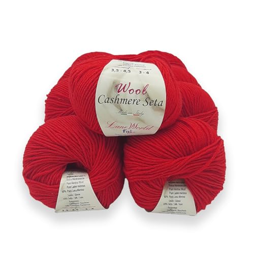 Set mit 5 Knäueln Wool Cashmere Seide - je 50 Gramm reine Merinowolle, Kaschmir und Seide, weich und glänzend (WCS6) von Laneworld