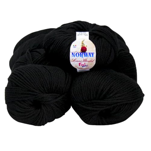 Wolle Set Norway 7 x 100g Wolle 65% Wolle 35% Acryl Nadelstärke 7-8 Häkelnadel 8-9 weich warm maschinenwaschbar (90) von Laneworld
