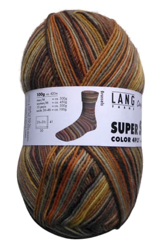 100g Super Soxx color 4-fach Sockenwolle Strumpfwolle 420 m/100g Fb.383 Brussels von Lang Yarns