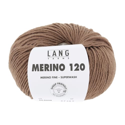 LANG YARNS Merino 120 - Farbe: Camel (0432) - 50 g / ca. 120 m Wolle von Lang Yarns
