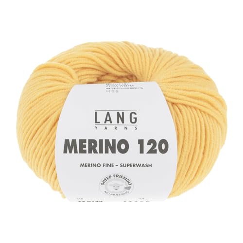 LANG YARNS Merino 120 - Farbe: Goldgelb (0149) - 50 g / ca. 120 m Wolle von Lang Yarns