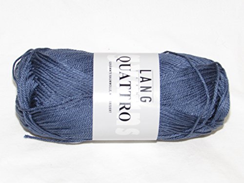 Lang Quattro Farbwahl hochwertige gekämmte Baumwolle mercerisiert uni Wolle (34 - Indigo) von Lang Yarns