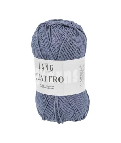 Lang Quattro Farbwahl hochwertige gekämmte Baumwolle mercerisiert uni Wolle (34 - Indigo) von Lang Yarns