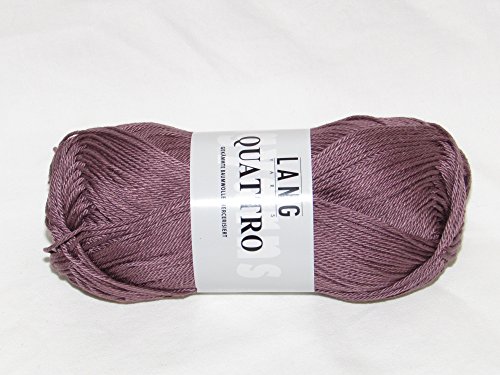 Lang Quattro Farbwahl hochwertige gekämmte Baumwolle mercerisiert uni Wolle (48 - Altlila) von Lang Yarns