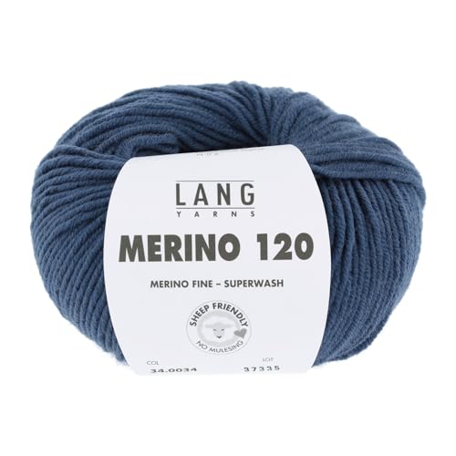 Lang Yarns Merino 120 Superwash 0034 stahlblau von Lang Yarns