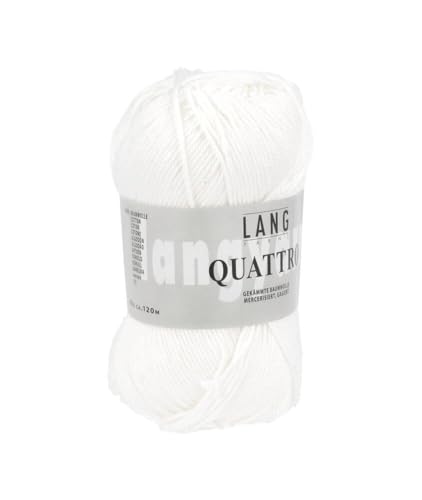 Lang Yarns Quattro 0001 weiß 50g Wolle von Lang Yarns