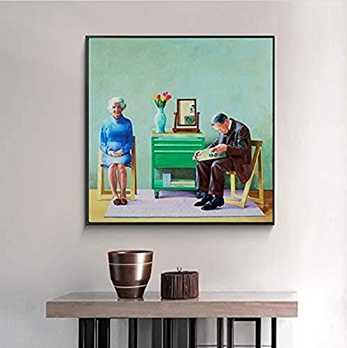 Leinwand Wandkunst 50x50 cm Rahmenlose Liebhaber David Hockney Meine Eltern Gedruckte Leinwand Kunst Wohnzimmer und Schlafzimmer Home Wanddekoration Leinwand Wandkunst 50x50 cm Rahmenlose Liebhaber David Hockney Meine Eltern Gedruckte Leinwand Kunst Wohnzimmer und Schlafzimmer Home Wanddekoration von LangGe