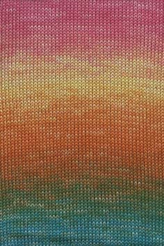 100g "QUATTRO DÉGRADÉ" - Farbe: 6 - Verlauf pink/ocker/türkis - ein mercerisiertes Garn, das ihm einen schönen Glanz verleiht von LangYarns