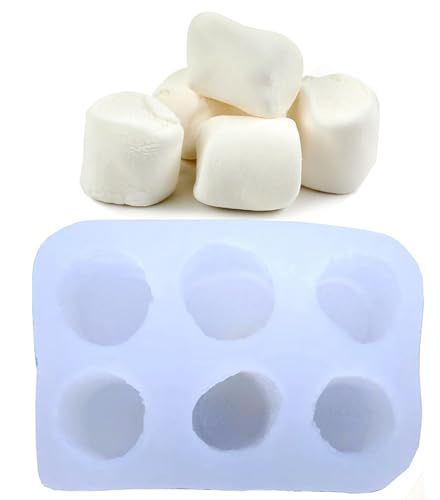 Langjitianya Marshmallow-Silikonform mit 6 Mulden, Wachsform, Harzform, Seifenform, realistische Marshmallow-flexible Form von Langjitianya