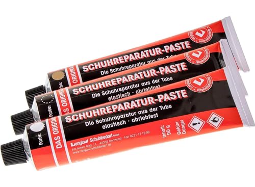 Schuhreparatur aus der Tube - Das Original - 3er Set Reparaturpaste Schuhe und Schuhsohlen - Schuhreparatur Set - Flüssiggummi für Schuhe - Absatz Reparatur - Schuhsohlen Reparaturpaste Skater Schuhe Schuhreparatur aus der Tube - Das Original - 3er Set Reparaturpaste Schuhe und Schuhsohlen - Schuhreparatur Set - Flüssiggummi für Schuhe - Absatz Reparatur - Schuhsohlen Reparaturpaste Skater Schuhe von Langlauf Schuhbedarf