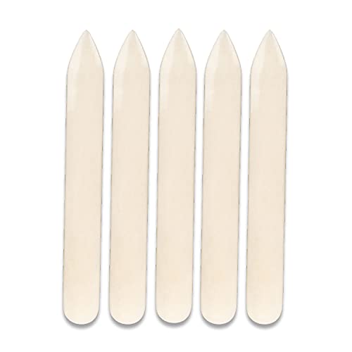 Falzbein 160mm - Naturprodukt aus echtem Knochen - nachhaltig günstig gut - zum präzisen Falten von Papier oder leichtem Karton und zur Lederverarbeitung , Brieföffner Briefschneider (5 Stück) von Langlauf Schuhbedarf