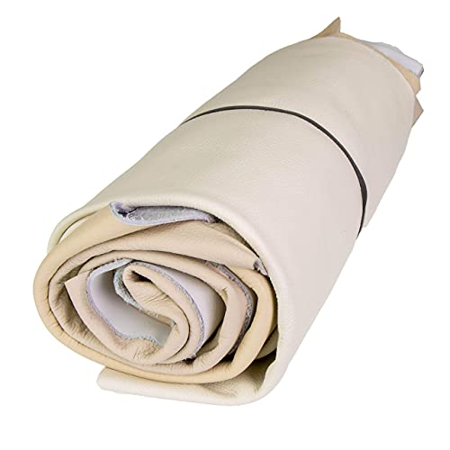 Langlauf Schuhbedarf Lederreste Weiss - beige - grau 1kg - Verschiedene helle Farben - Lederstücke alle Stücke Mind. DIN A3 - echtes Leder zum nähen - handverlesene Lederstücke - Leder zum basteln von Langlauf Schuhbedarf