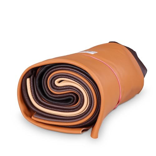 Langlauf Schuhbedarf Lederstücke - Bastelleder - Extragroß 1kg Brauntöne - Alle Stücke handsortiert aus echtem Leder mindestens DIN A3 groß - Jetzt mit Gratis Anleitung für Ledertasche! von Langlauf Schuhbedarf