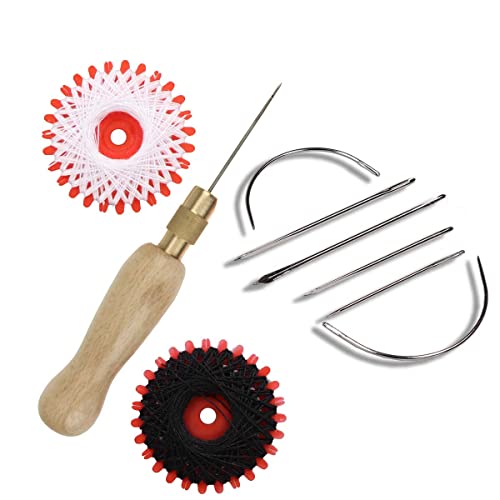 Leder Nähset - Nähheft Nähahle - hochwertiges Nähwerkzeug zur Verarbeitung von Leder und schweren Stoffen - Leather sewing machine - Leather Awl - Polsternadel Ledernadel Vorstecher - Buchbinder Leder Nähset - Nähheft Nähahle - hochwertiges Nähwerkzeug zur Verarbeitung von Leder und schweren Stoffen - Leather sewing machine - Leather Awl - Polsternadel Ledernadel Vorstecher - Buchbinder von Langlauf Schuhbedarf