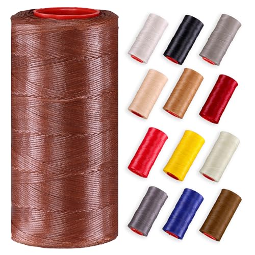 Premium Ledergarn gewachst (250 Meter) – Extra stark & langlebig – Profi Nähgarn für Leder, Outdoor, Polster, Autositze, Segeltücher & robuste DIY Projekte (Dunkelbraun) von Langlauf Schuhbedarf