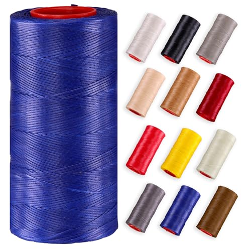 Premium Ledergarn gewachst (250 Meter) – Extra stark & langlebig – Profi Nähgarn für Leder, Outdoor, Polster, Autositze, Segeltücher & robuste DIY Projekte (dunkelblau) von Langlauf Schuhbedarf
