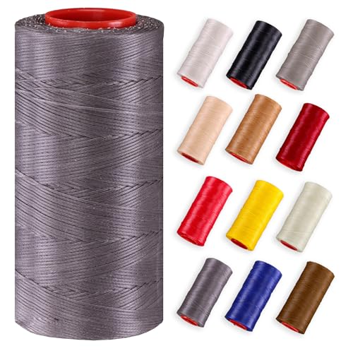 Premium Ledergarn gewachst (250 Meter) – Extra stark & langlebig – Profi Nähgarn für Leder, Outdoor, Polster, Autositze, Segeltücher & robuste DIY Projekte (dunkelgrau) von Langlauf Schuhbedarf