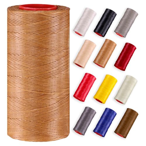 Premium Ledergarn gewachst (250 Meter) – Extra stark & langlebig – Profi Nähgarn für Leder, Outdoor, Polster, Autositze, Segeltücher & robuste DIY Projekte (haselnussbraun) von Langlauf Schuhbedarf