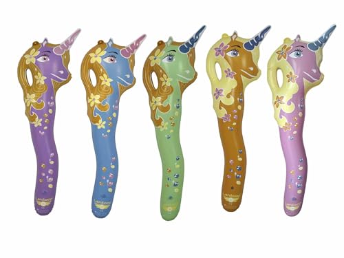 Laniloop - Aufblasbare Einhörne Prinzessen Party Mitgebsel Steckenpferde Gastgeschenke Hochwertige Spielzeug Rollenspiele Accessoires (10 Stück) von Laniloop