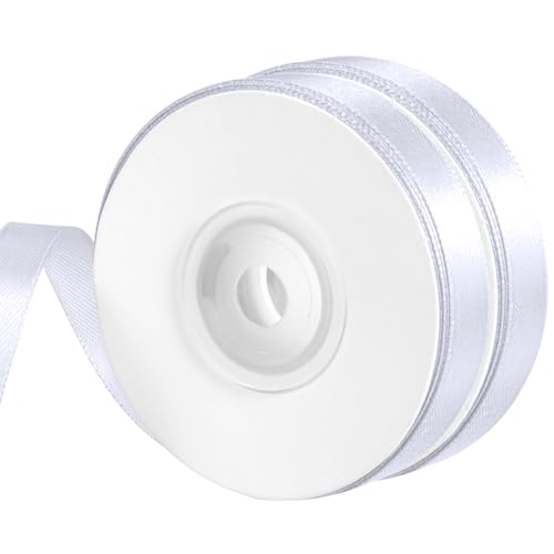2 Rollen Satinband Weiss, 1.2cm x 22 m Schleifenband Hochzeit Geschenkband Weiß Dekoband für Geschenkverpackung Blumenstrauß Kuchendekoration Hochzeitsfeier 2 Rollen Satinband Weiss, 1.2cm x 22 m Schleifenband Hochzeit Geschenkband Weiß Dekoband für Geschenkverpackung Blumenstrauß Kuchendekoration Hochzeitsfeier von Lanjue