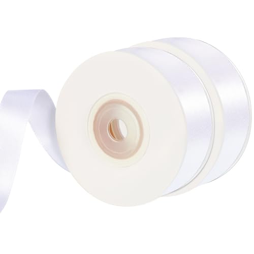 2 Rollen Satinband Weiss, 2cm x 22 m Schleifenband Hochzeit Geschenkband Weiß Dekoband für Geschenkverpackung Blumenstrauß Kuchendekoration Hochzeitsfeier 2 Rollen Satinband Weiss, 2cm x 22 m Schleifenband Hochzeit Geschenkband Weiß Dekoband für Geschenkverpackung Blumenstrauß Kuchendekoration Hochzeitsfeier von Lanjue