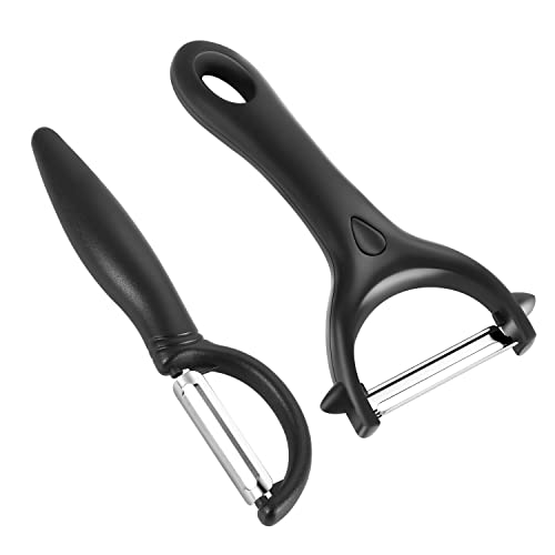 2 Stück Sparschäler, Kartoffelschäler Edelstahl Gemüseschäler, Universalschäler für Obst und Gemüse(Schwarz) 2 Stück Sparschäler, Kartoffelschäler Edelstahl Gemüseschäler, Universalschäler für Obst und Gemüse(Schwarz) von Lanjue