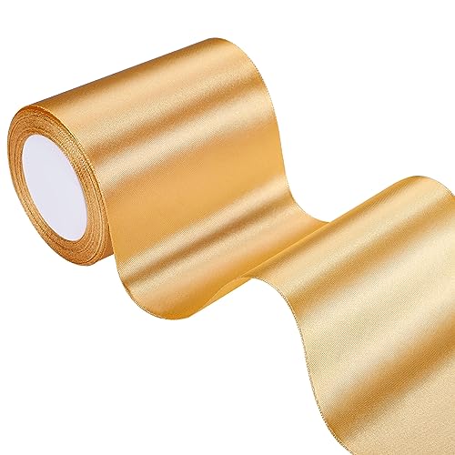 Geschenkband Gold, 22 m x 10 cm Geschenkband Breit Große Schleifenband Gold, Dekoratives Satinband für Verpacken von Geschenken Weihnachten Hochzeit Eröffnungszeremonie Auto Stuhl Türen von Lanjue