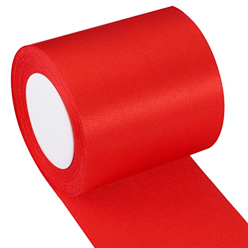 Rotes Band, breit, 22 x 8 cm, breit, Satinband, robust, Stoffband, Dekoration für Verpackung, Geschenk, Weihnachten, Party, Hochzeit, Satinschleife, Band von Lanjue