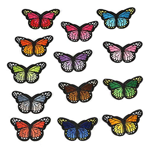 10 Stück Schmetterling Geformt Eisen Auf Patches Für Kleidung Stickerei Aufnäher Applikationen Badge Aufkleber Farbe Random von Lankater