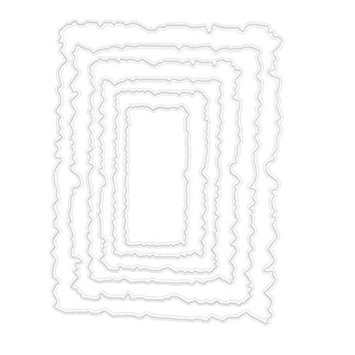 6 Pc/Satz Rechteckig Rahmenschneideisen-metall Embossing Folder Stencil Scrapbooking Papierkarte Diy Craft Vorlage von Lankater
