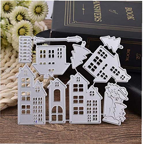 Christmas House Schneideisen-metall Embossing Folder Stencil Scrapbooking Papierkarte Diy Craft Vorlage von Lankater