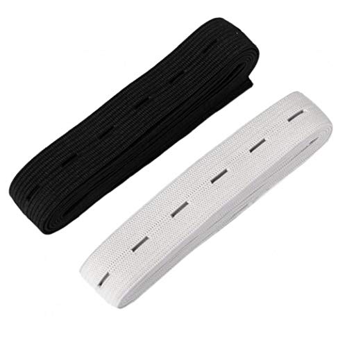 Lankater 2 Stück Knopfloch Elastic Band, Dehnbare Schnur Für Hosenbünde Umstandsmode Nähen Stricken Crafting, 1,5 M * 2cm Lankater 2 Stück Knopfloch Elastic Band, Dehnbare Schnur Für Hosenbünde Umstandsmode Nähen Stricken Crafting, 1,5 M * 2cm von Lankater