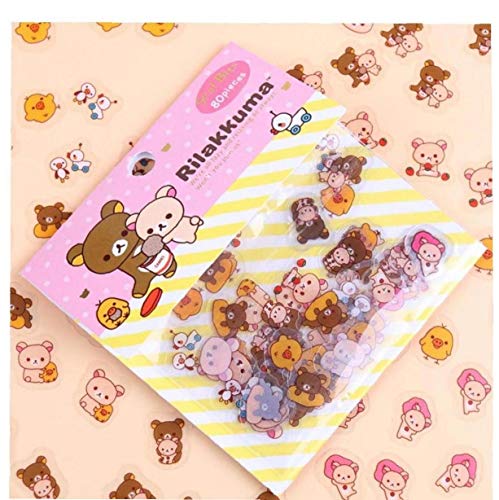 80pcs / Bag Sticker Cute Bear Sticky Papier Kawaii Tagebuch Bär Aufkleber Für Dekoration Tagebuch Scrapbooking von Lankater